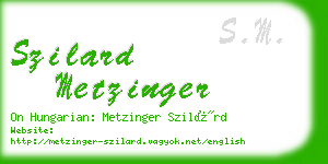 szilard metzinger business card